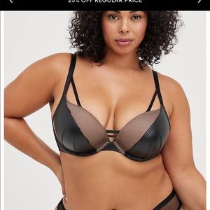 Torrid size 44DD faux black leather bra